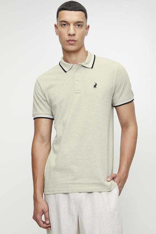 VISH  TIPPED SS GOLFER - LIGHT YELLOW