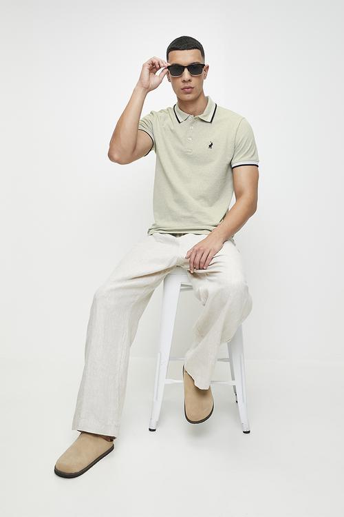 VISH  TIPPED SS GOLFER - LIGHT YELLOW