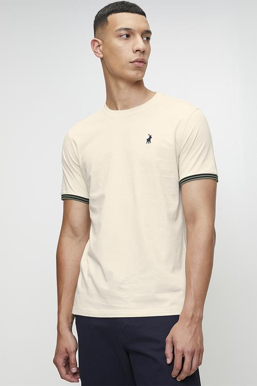 DALTON Crew Neck Cuffed Ss T-Shirt - Neutral