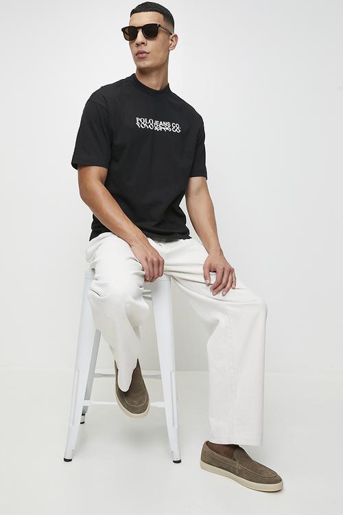 CLIFFORD PJC Ss Tilted Logo Tee - Black