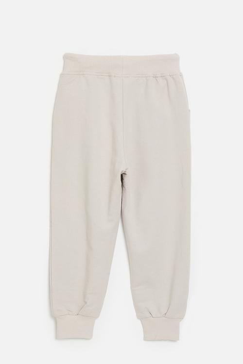 Graphic and slogan print jogger - beige/dinosaur club