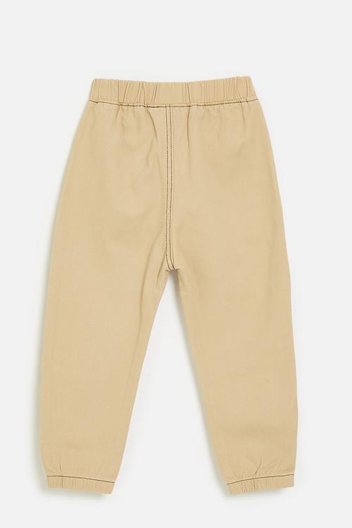 Elasticated waist pants - wheat brown