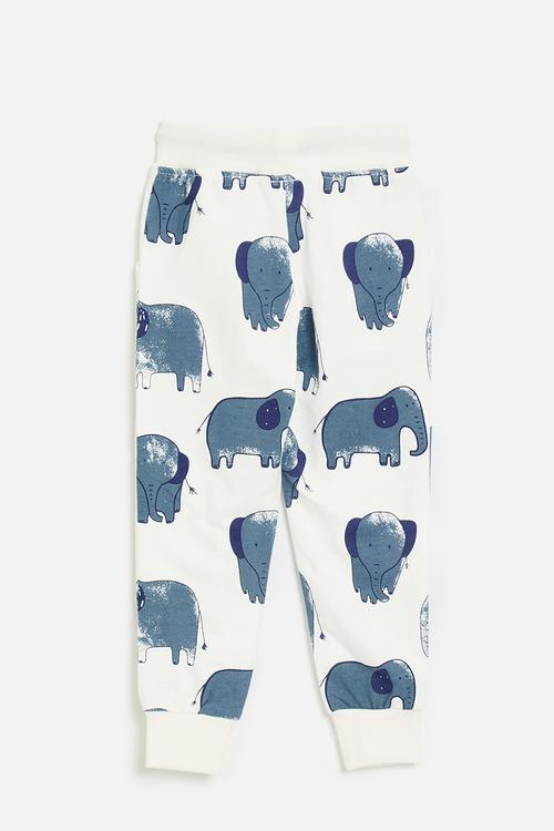 Printed jogger - off white/elephants