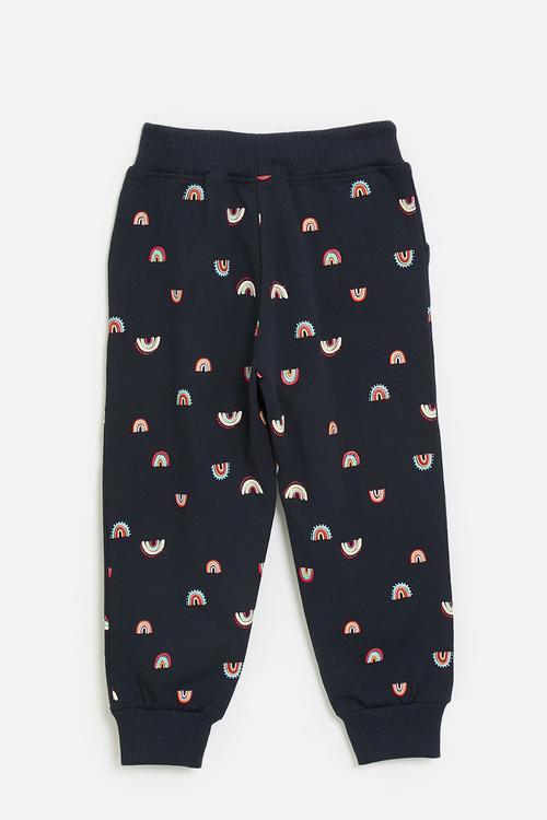 Printed joggers - dark navy/rainbow multi