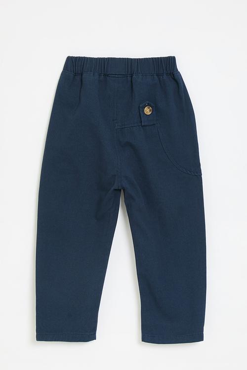 Elasticated waist pants - navy blue