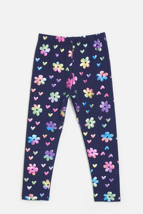 Printed leggings - navy/flowers