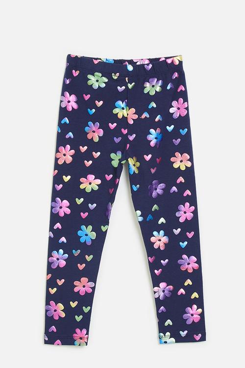 Printed leggings - navy/flowers