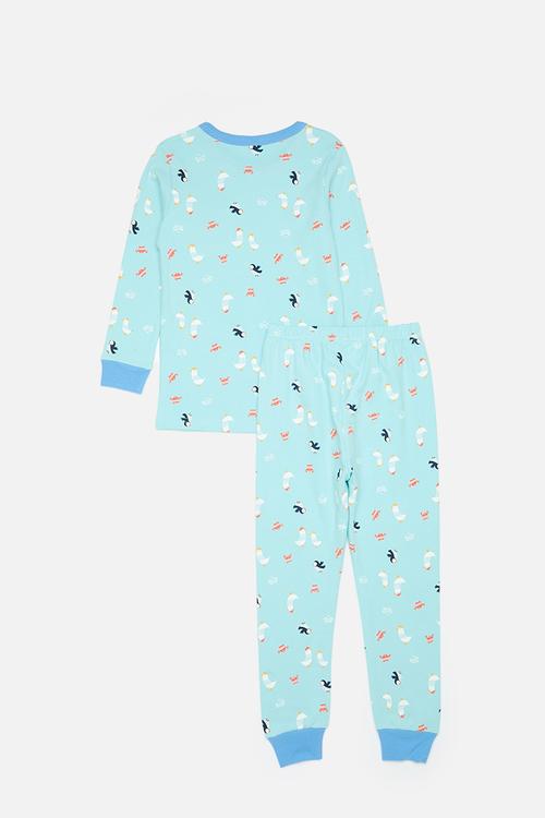 Printed pj set - sky blue/multi