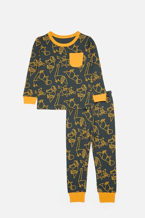 Printed pj set - black/mustard