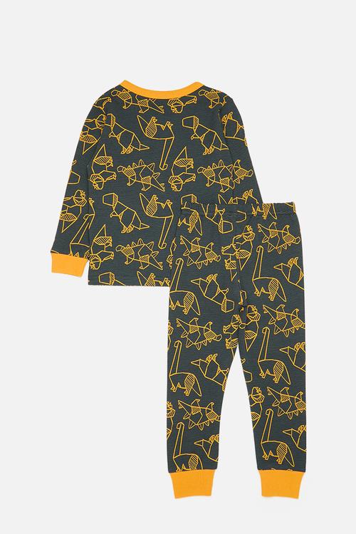 Printed pj set - black/mustard