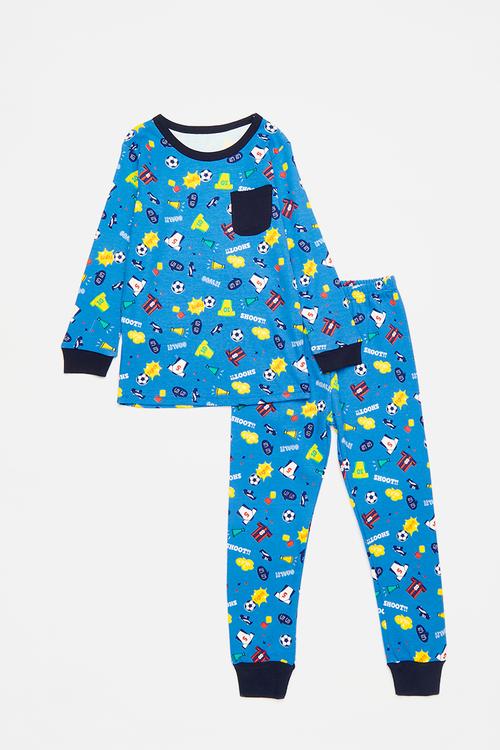 Printed pj set - blue/multi