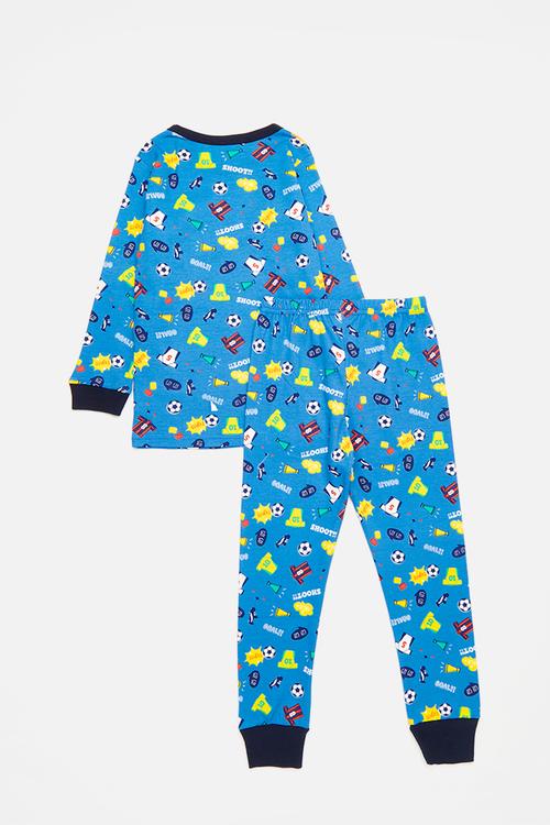 Printed pj set - blue/multi