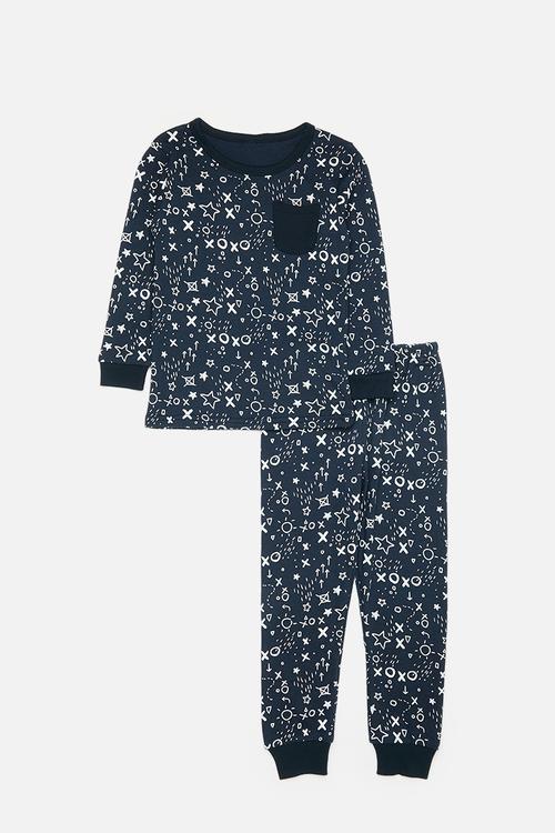 Printed pj set - navy