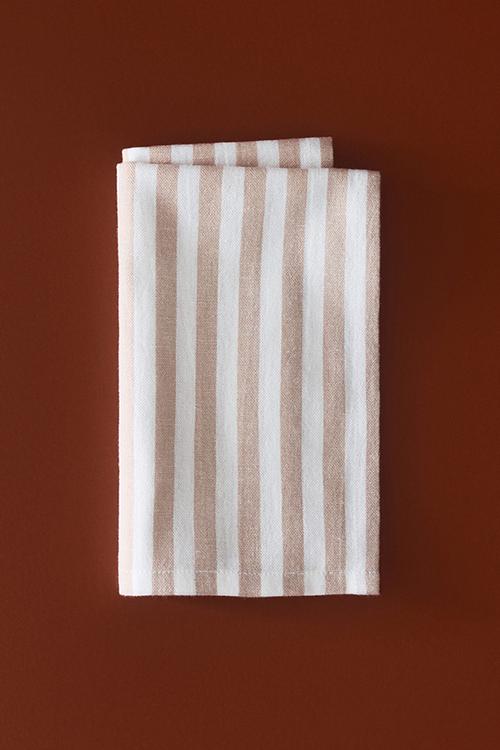 4-Pack cotton napkins - beige/striped 