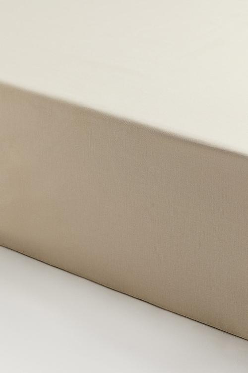Fitted cotton sheet - light beige