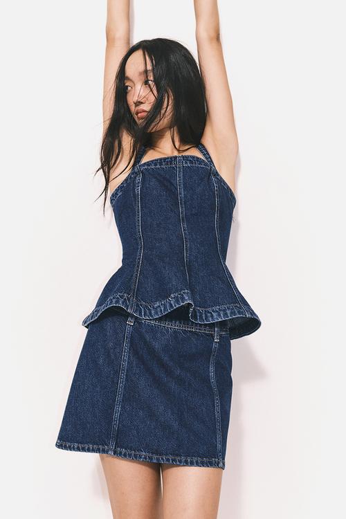 Mini skirt - dark denim blue