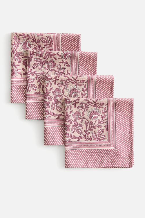 4-Pack patterned napkins - pink