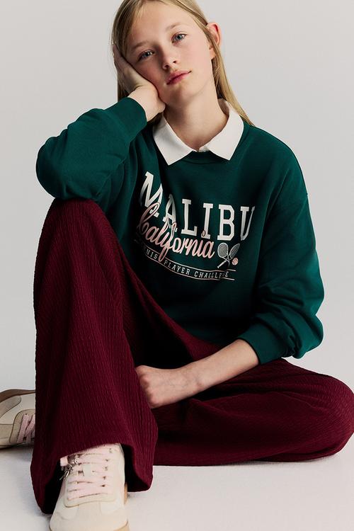 Textured jersey trousers - dark red