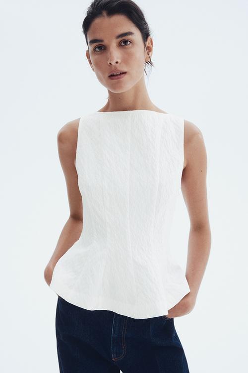 Peplum top - white