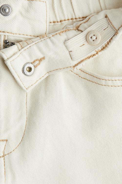 Loose fit denim shorts - cream
