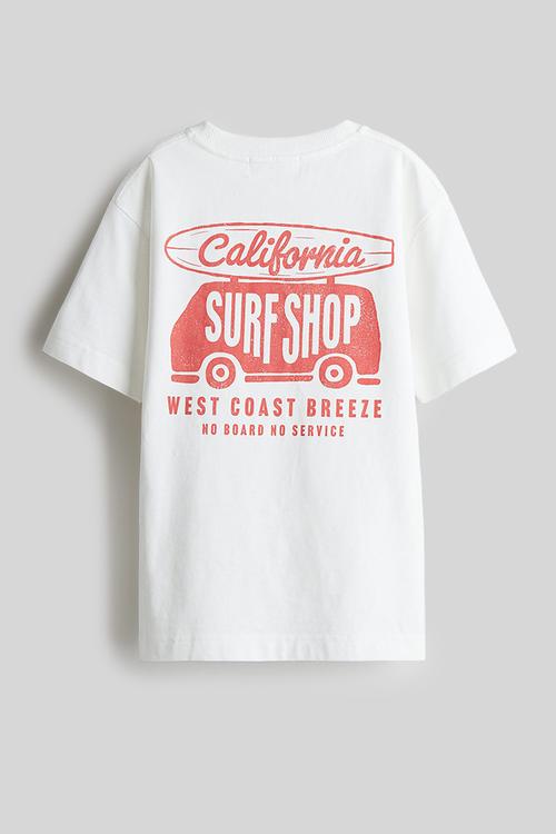 Printed cotton T-shirt - white/surf shop