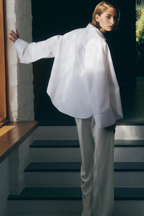 Wide tailored trousers - white