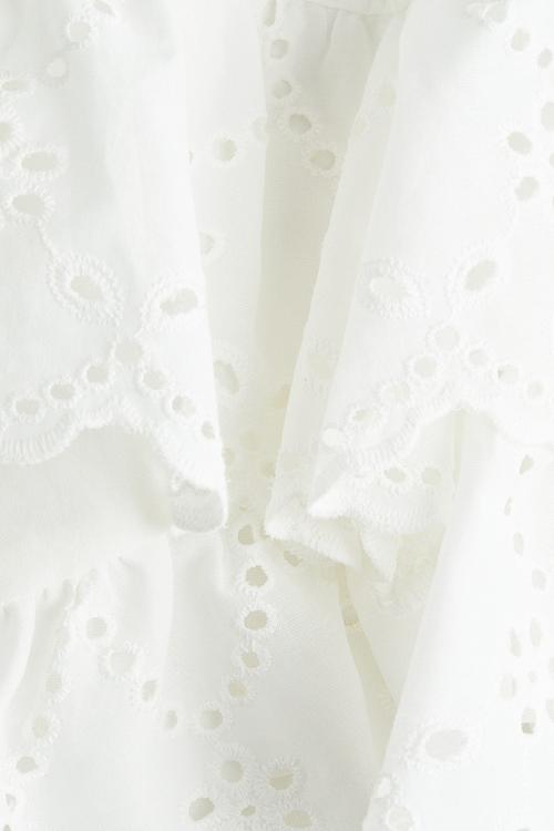 Broderie anglaise cotton skirt - white