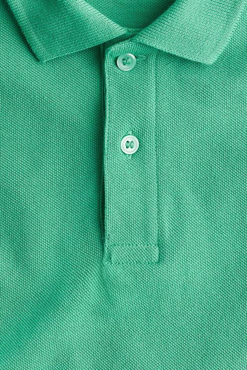 Cotton piqué polo shirt - green