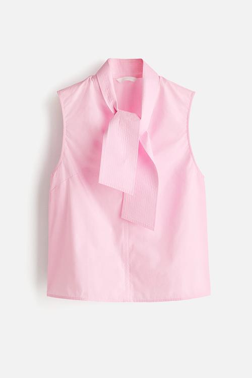 Tie-neck blouse - light pink