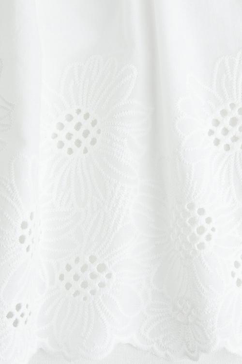 Broderie anglaise cotton top - white