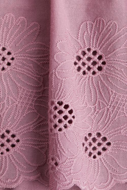 Broderie anglaise cotton top - pink