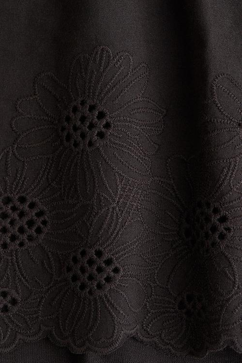 Broderie anglaise cotton top - black