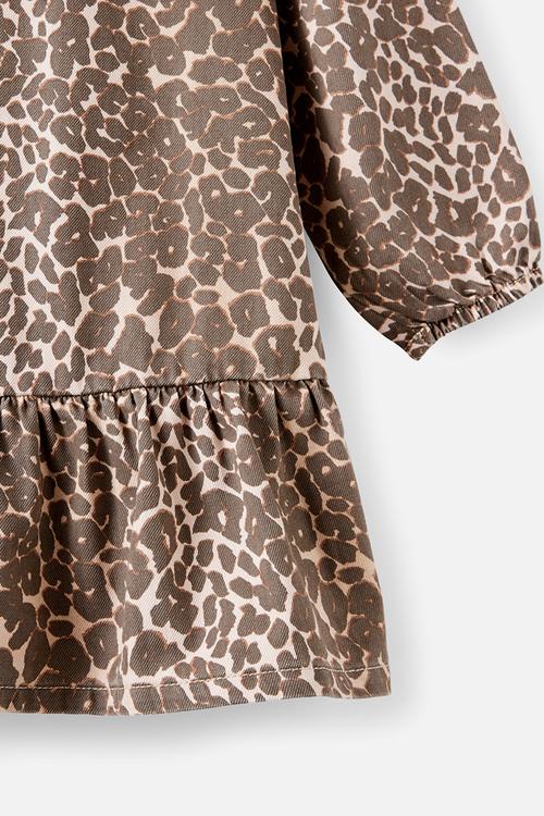 Betty bow front denim dress - summer leopard