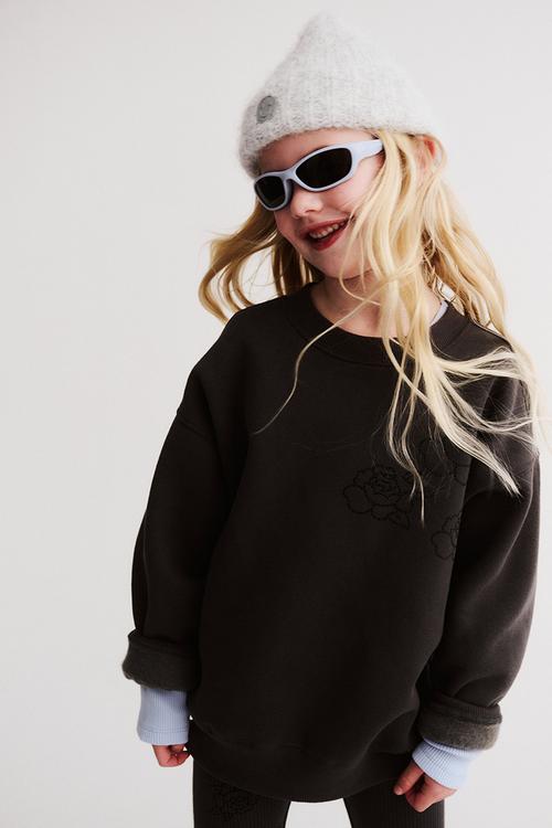 Sammy oversized crew - phantom/rose