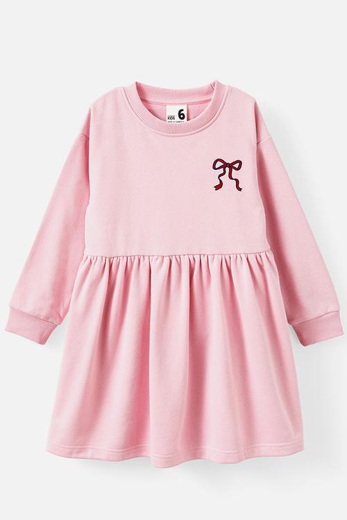 Sammy long sleeve dress - marshmallow/bow