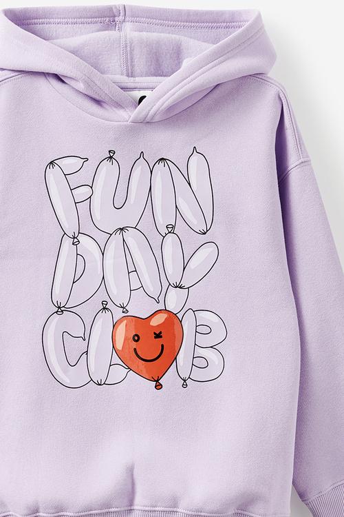 Sammy oversized hoodie - vintage lilac/fun day