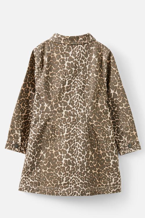 Sasha long sleeve denim shirt dress - summer leopard
