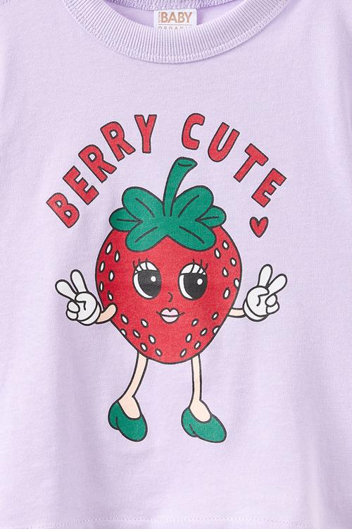 Bobbi Short Sleeve Graphic Tee - Vintage Lilac/Berry Cute