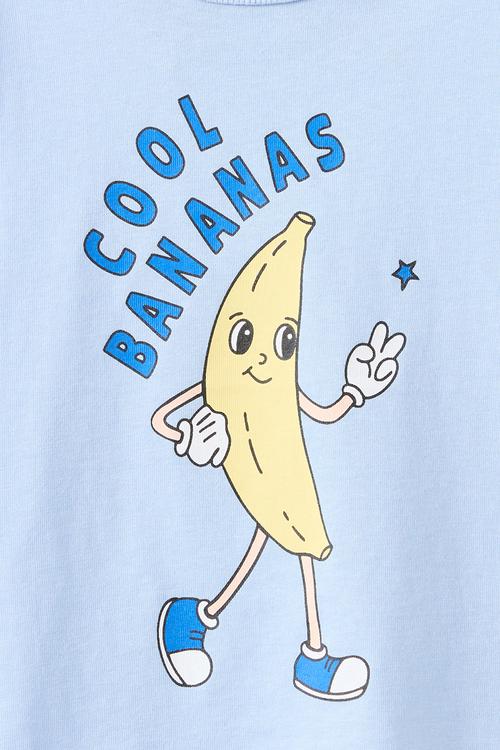 Bobbi Short Sleeve Graphic Tee - Dawn Blue/Cool Bananas
