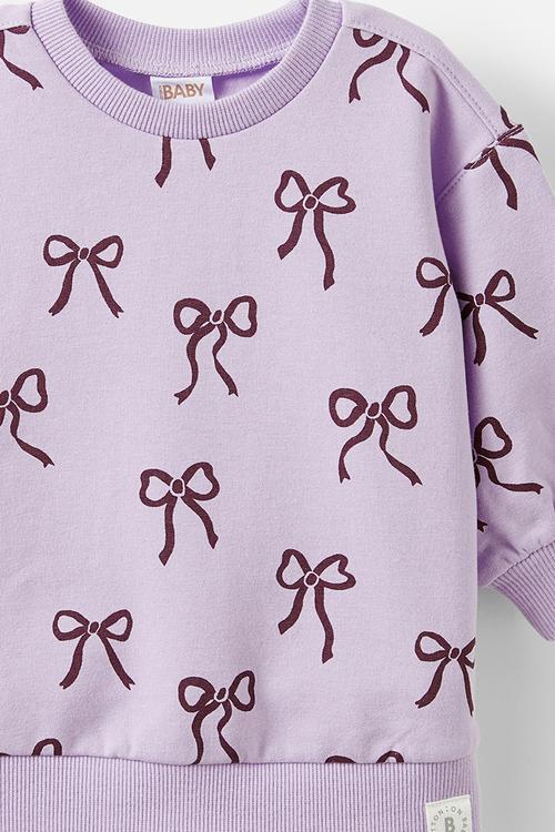 Riley sweater - vintage lilac/bows