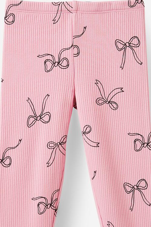 Fleece legging - marshmallow/bows