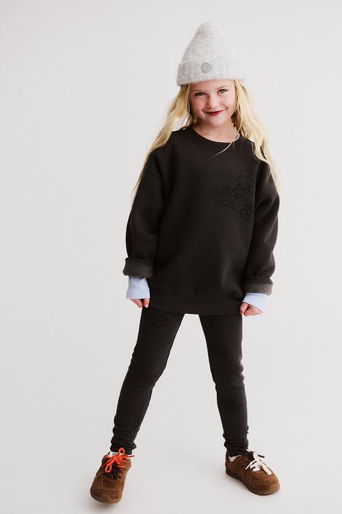Fleece legging - phantom/rose