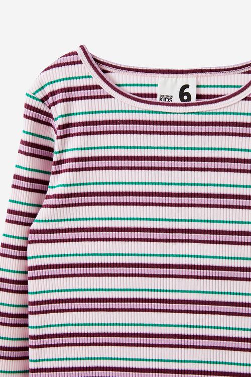 Jade crew - tea party pink/stripe