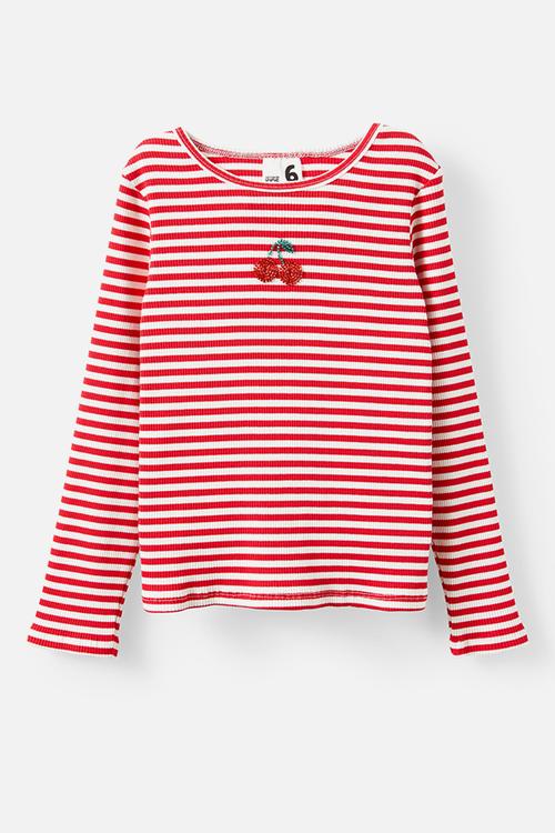 Jade crew - varsity red/cherry stripe