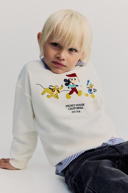 Printed sweatshirt - cream mickey mouse