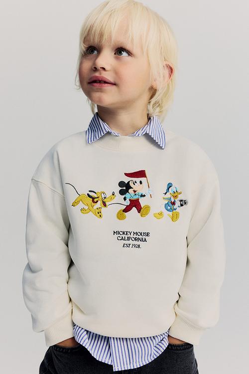 Printed sweatshirt - cream mickey mouse