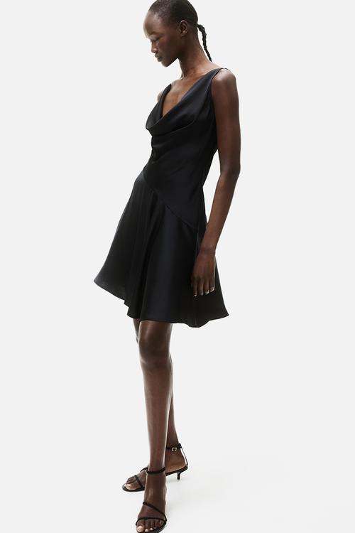 Cowl-neck dress - black