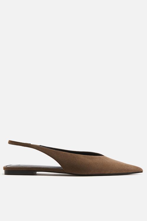 Pointed slingbacks - dark beige