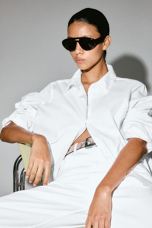 Cotton poplin shirt - white