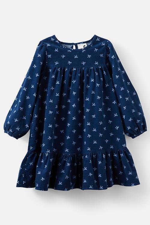 Tilly long sleeve dress - deep dive/bows